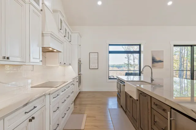 a view of outdoor space with large trees