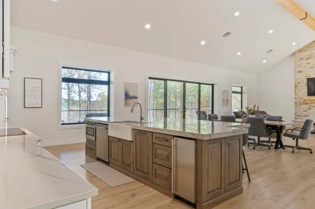 a view of city and mountain