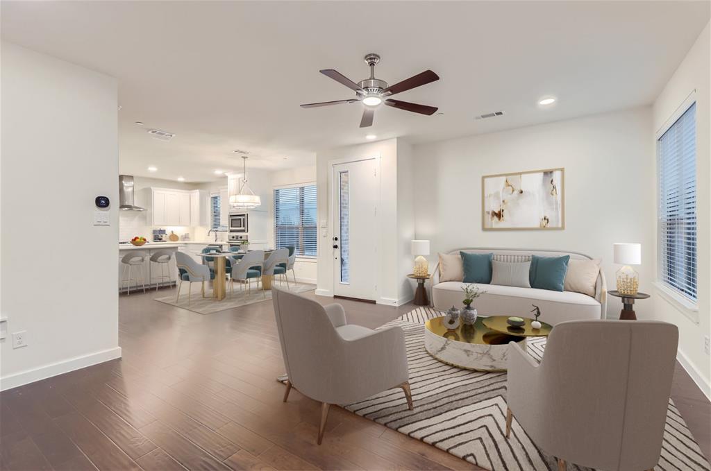 401 Division Street Plano, TX 75075 - Photo 1 of 1 a living room with furniture and a view of kitchen