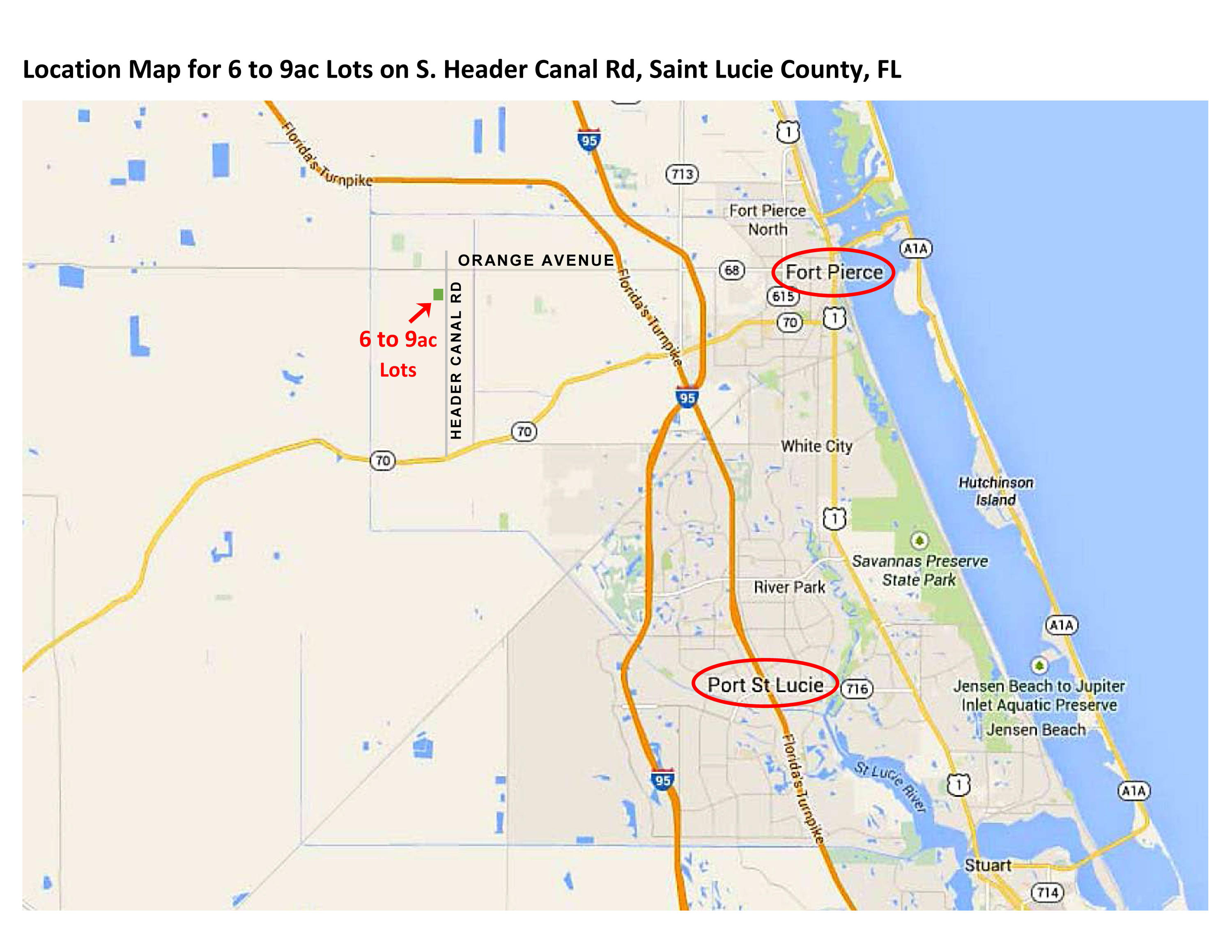 1201 South Header Canal Road Fort Pierce, FL 34945 - Photo 2 of 2 Location Map for 6-9ac Lots