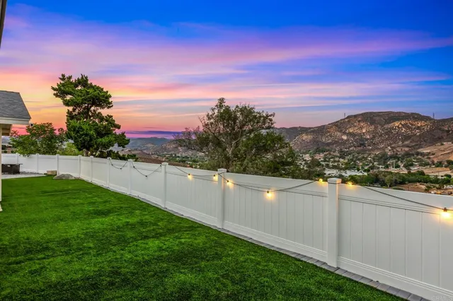 a view of a terrace with a yard