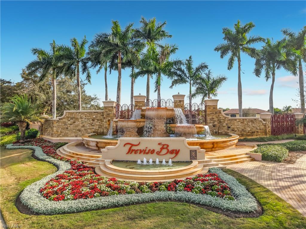 a view of a swimming pool with a garden