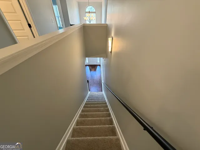 a view of an entryway with staircase