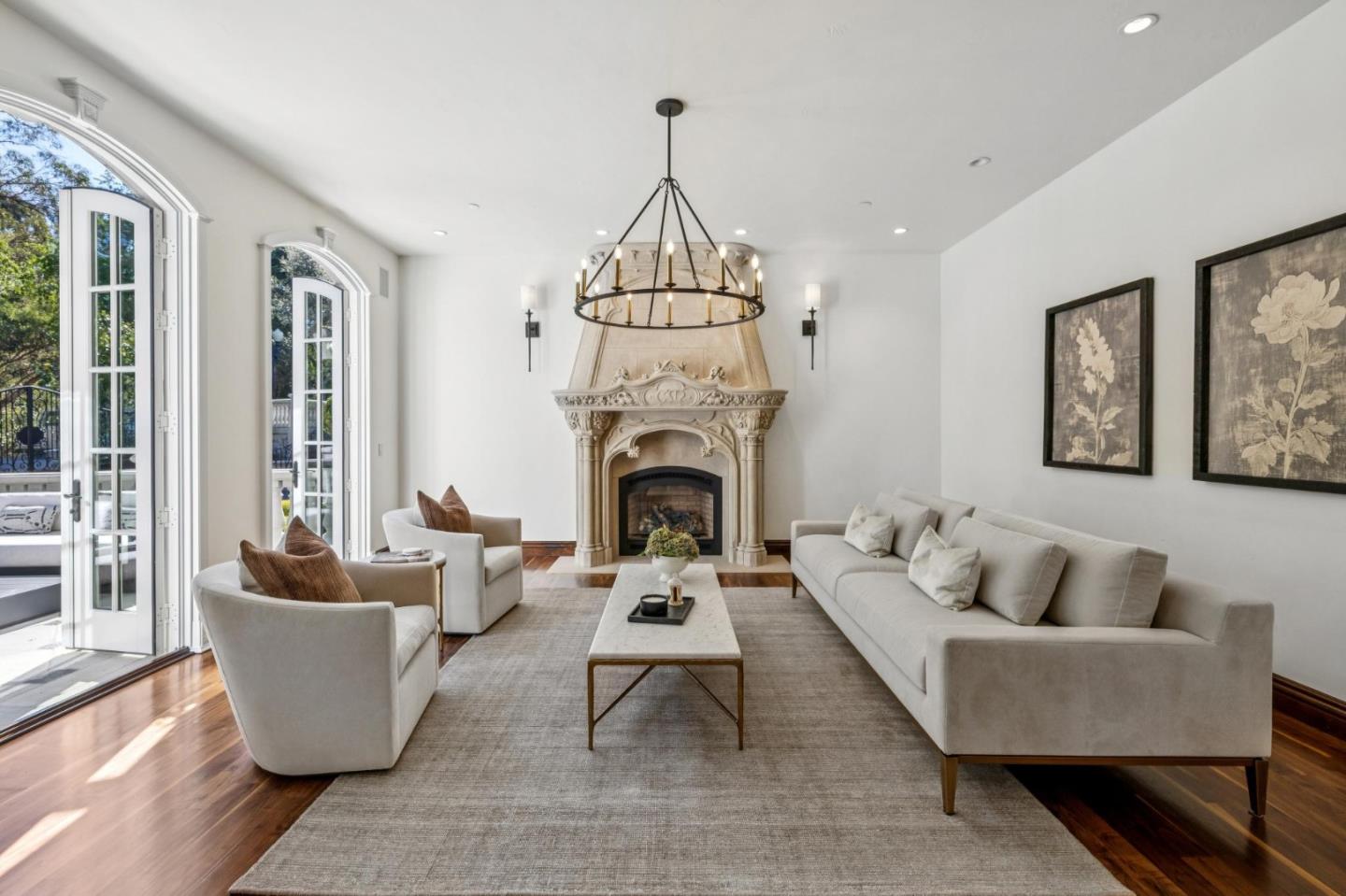 15253 Montalvo Road Saratoga, CA 95070 - Photo 15 of 107 a living room with furniture a rug and a fireplace