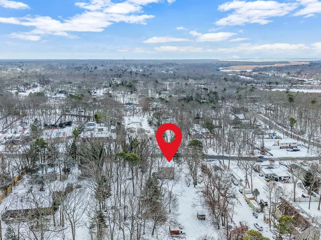an aerial view of city and building