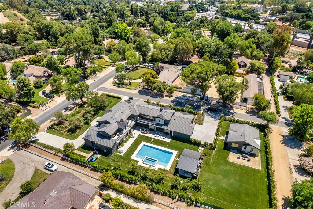23650 Long Valley Road Hidden Hills, CA 91302 - Photo 55 of 57 an aerial view of house with yard swimming pool and outdoor seating