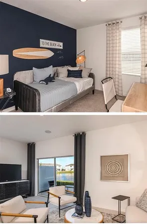 a open kitchen with stainless steel appliances granite countertop a stove a sink a refrigerator and white cabinets with wooden floor