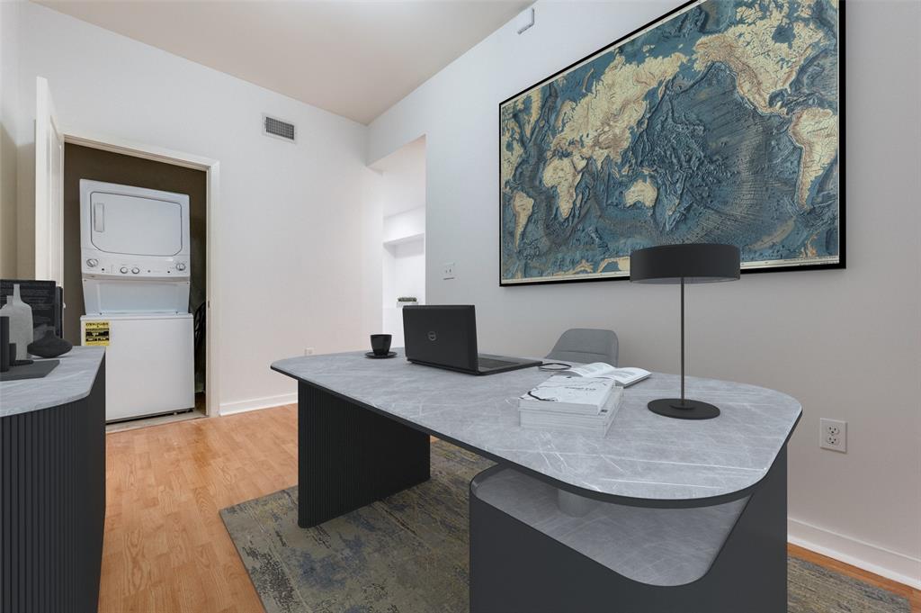 1200 Main Street, Unit 1908 Dallas, TX 75202 - Photo 15 of 27 a dining room with table chairs and wooden floor