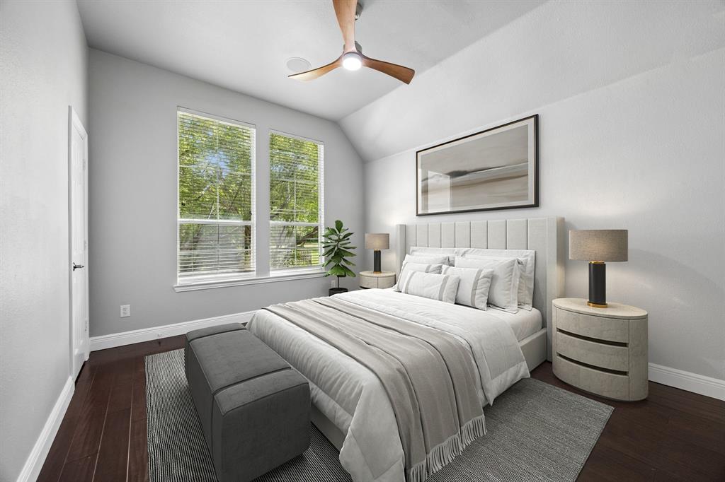 5808 Rathbone Drive Parker, TX 75002 - Photo 16 of 39 First floor secondary bedroom with adjacent full bathroom is near the family room. This is a perfect space for guests, multigenerational living - the potential is limitless. (Virtually staged to show potential.)