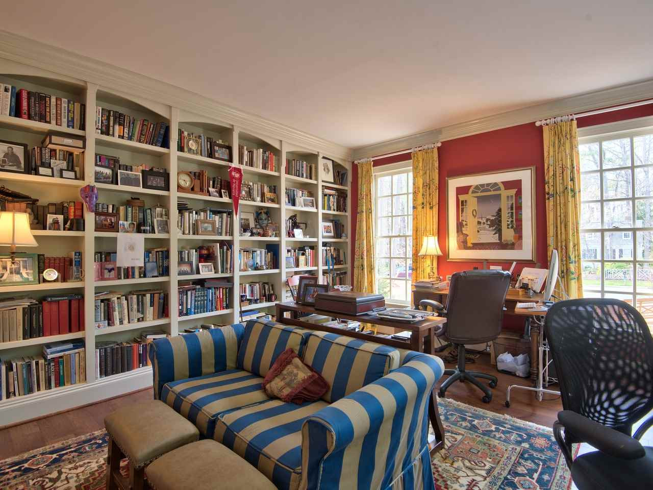 3809 Chippenham Road Durham, NC 27707 - Photo 9 of 23 Study view which showcases wall of bookcases. Previous owners built this room as a playroom for their boys. Studio/Study/Office