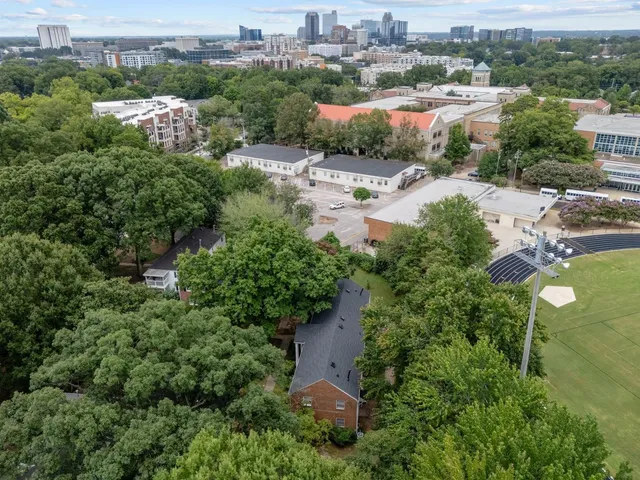 an aerial view of multiple house