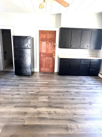 a view of kitchen and a window