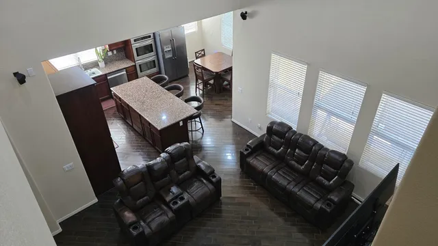 a living room with furniture