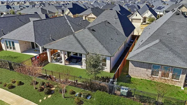 an aerial view of a house
