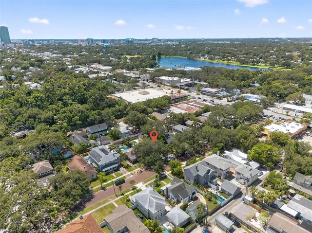 an aerial view of a city with lots of residential buildings