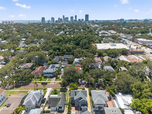 an aerial view of city