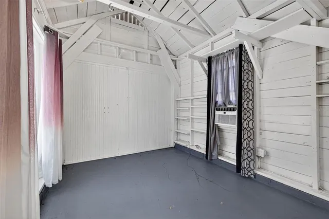a view of a house with a white door