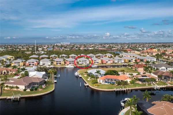 an aerial view of residential building with outdoor space