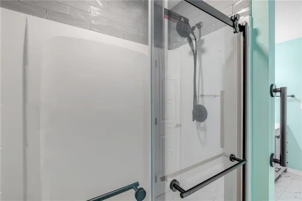 a bathroom with a shower