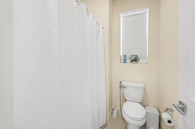 an empty room with closet area