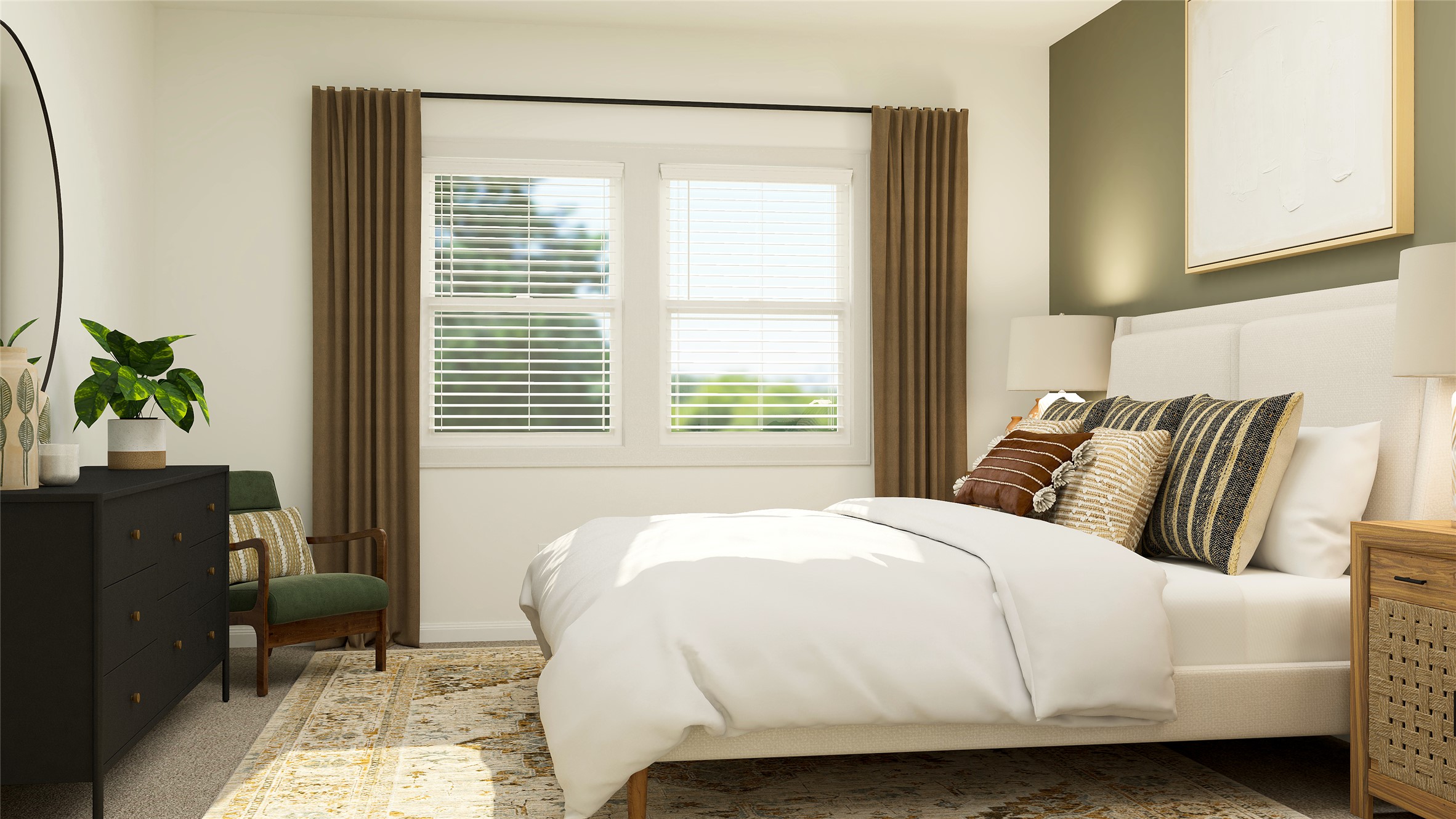 18003 Prairie Falcon Way Pflugerville, TX 78660 - Photo 25 of 26 a bedroom with a bed and a potted plant
