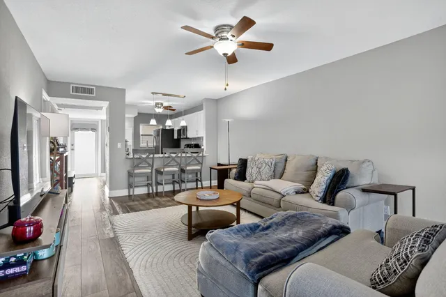 a living room with furniture