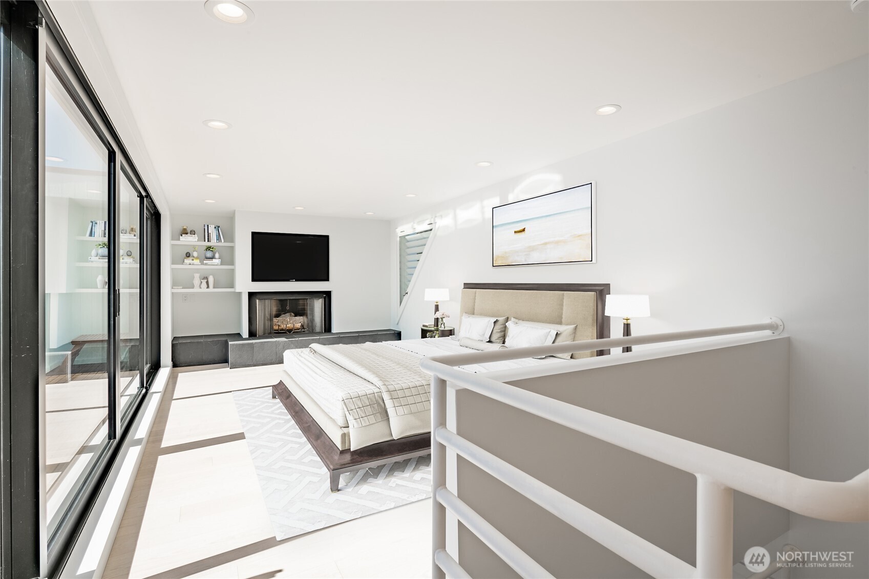 1613 Edwards Drive Point Roberts, WA 98281 - Photo 23 of 38 a bedroom with a bed and a flat screen tv