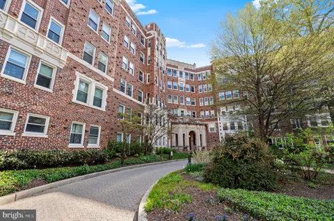 a front view of a building with street