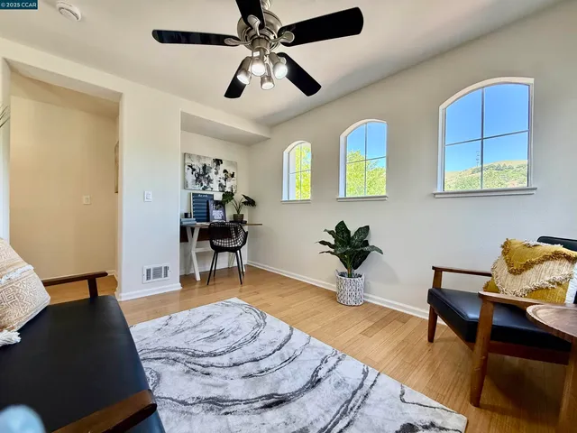 a bed room with a bed and a couch