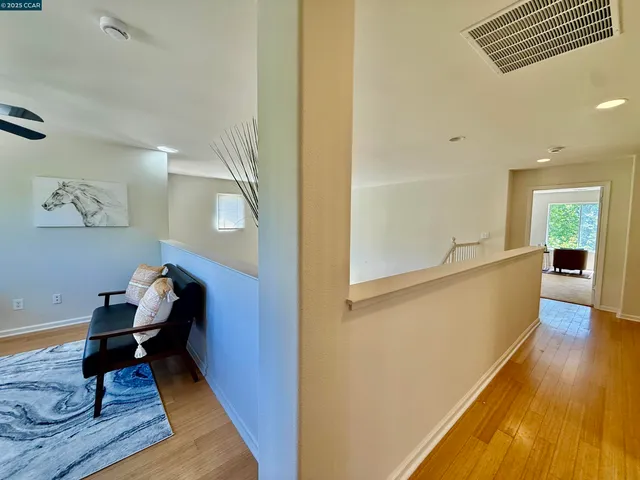 a view of a yard with plants and trees