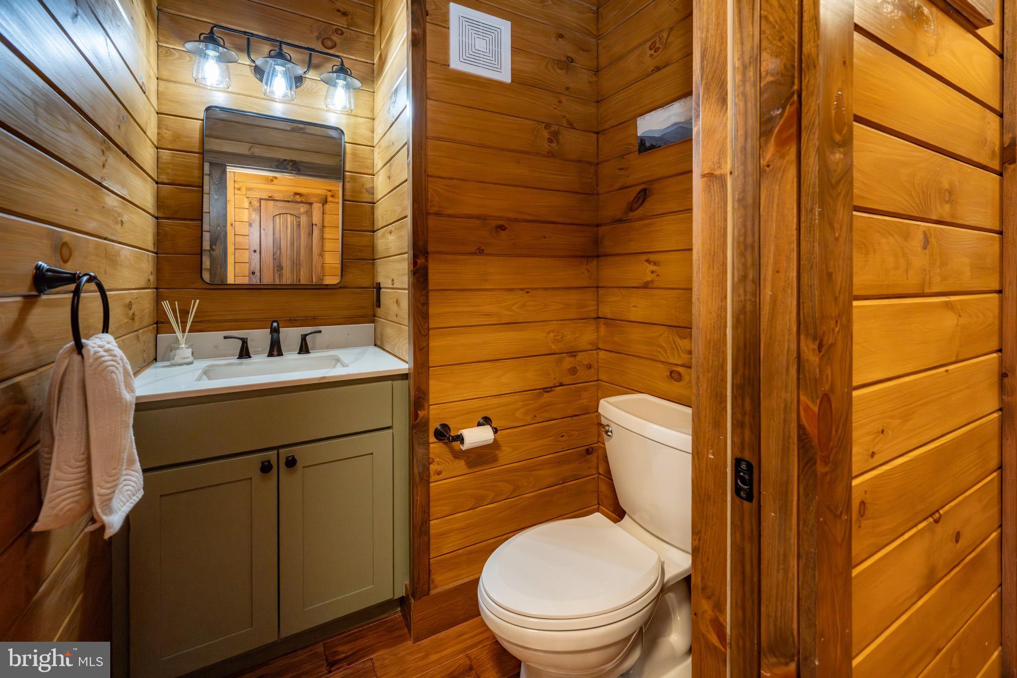 75 Fern Loop Oakland, MD 21550 - Photo 23 of 75 a bathroom with a toilet sink vanity and mirror