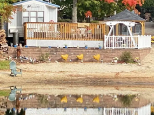 a view of swimming pool with a yard
