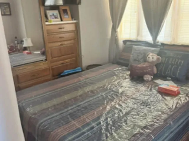 a bathroom with a window