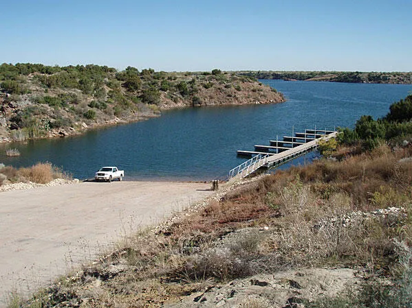 a view of a lake with a mountain in the background