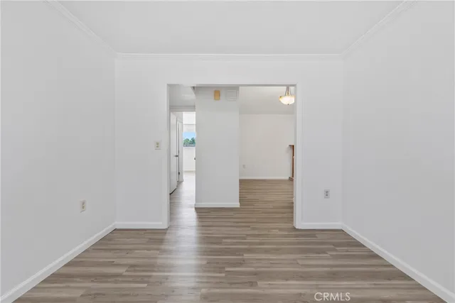an empty room with a workbench