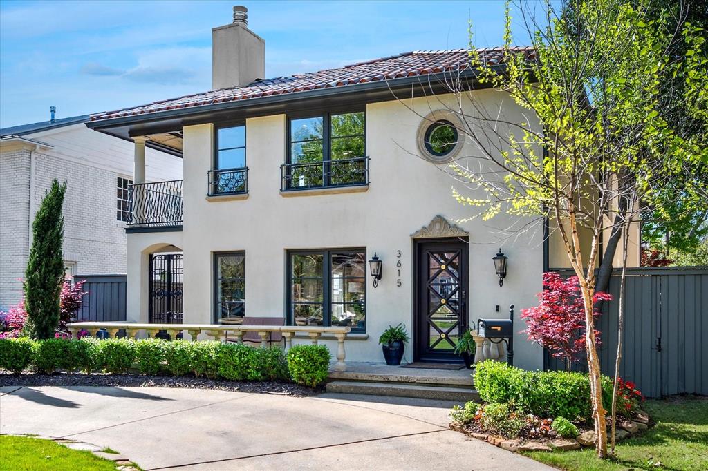 3615 University Boulevard University Park, TX 75205 - Photo 1 of 1 Charming 1940's Spanish home in the heart of University Park! Welcome your guests through the beautiful custom iron front door and relax on the front porch or on one of two covered side porches.