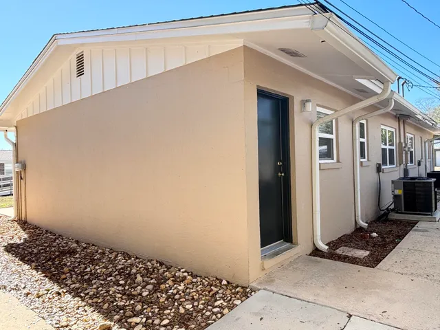 a view of a wooden door