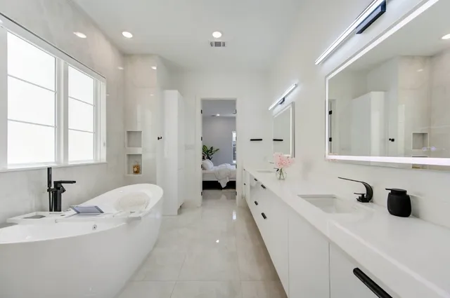 a bathroom with a shower