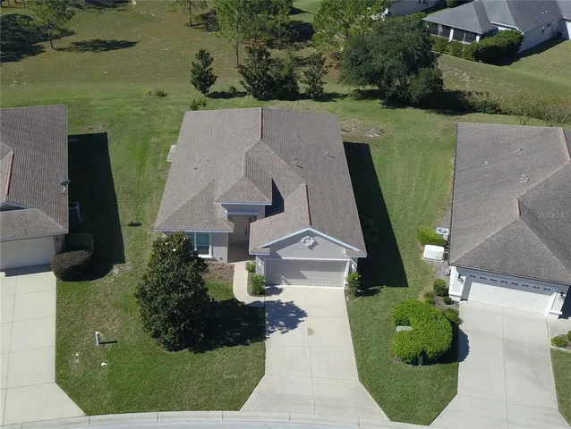 an aerial view of a house