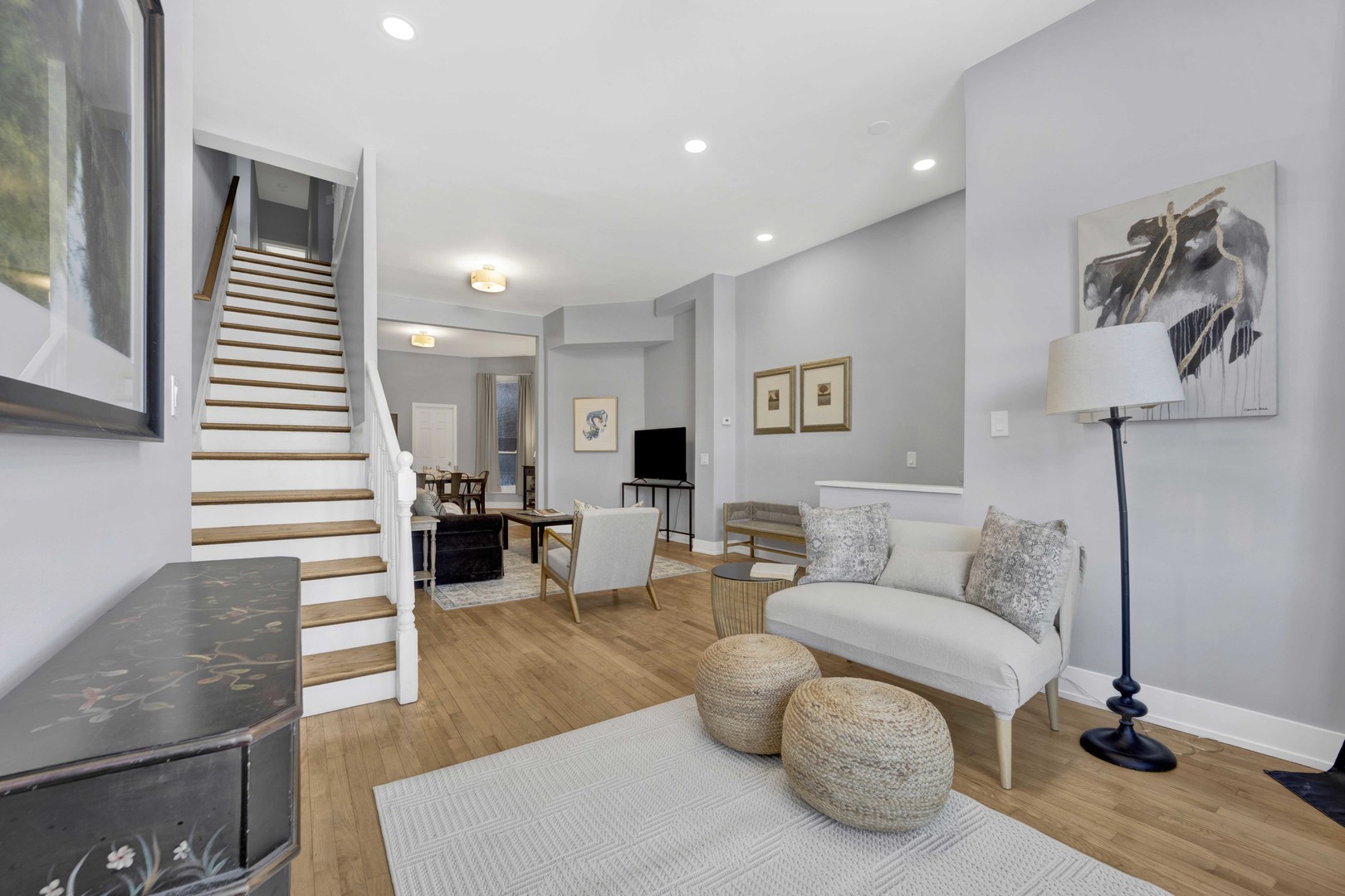 3806 South Indiana Avenue Chicago, IL 60653 - Photo 3 of 35 a living room with furniture and a wooden floor