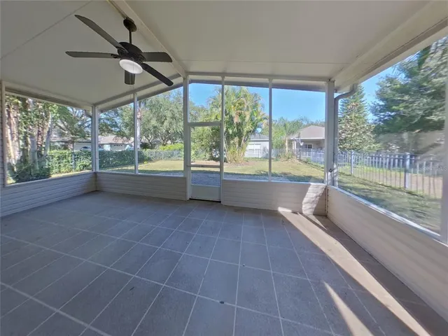 a bathroom with a large window