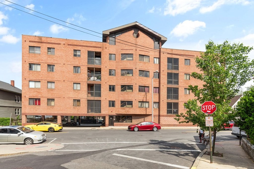 a front view of a building