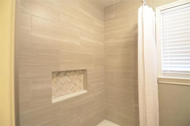 a bathroom with a shower
