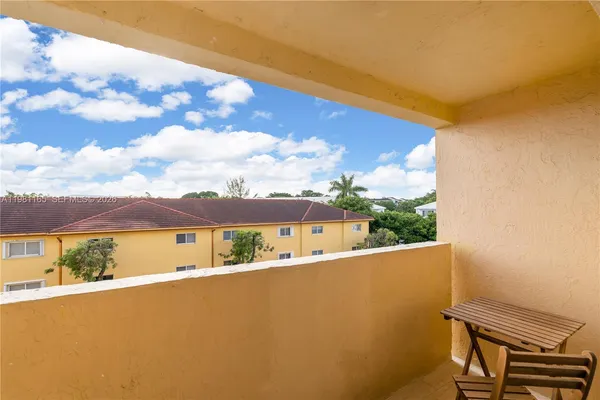 a view of balcony with ocean view