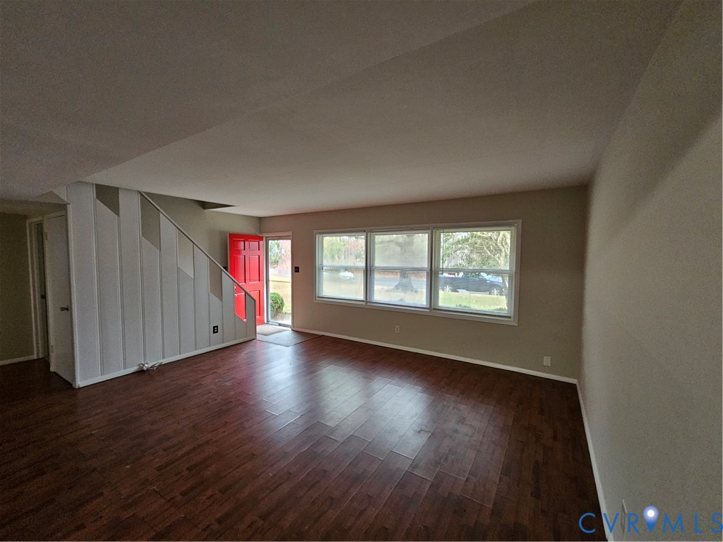 1313 Wembly Road Henrico, VA 23229 - Photo 4 of 17 Unfurnished living room featuring dark wood-type f