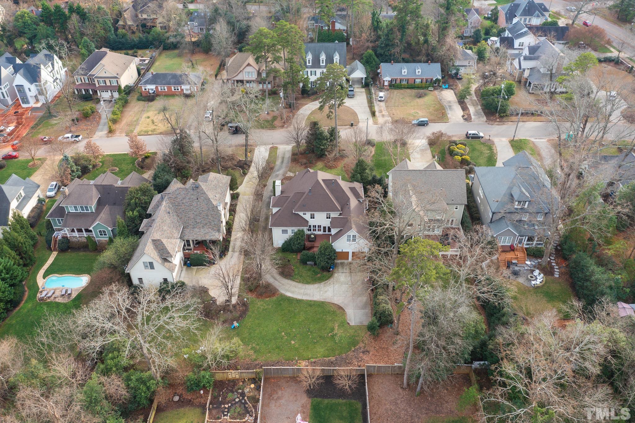 3044 Farrior Road Raleigh, NC 27607 - Photo 41 of 64 an aerial view of residential houses with outdoor space