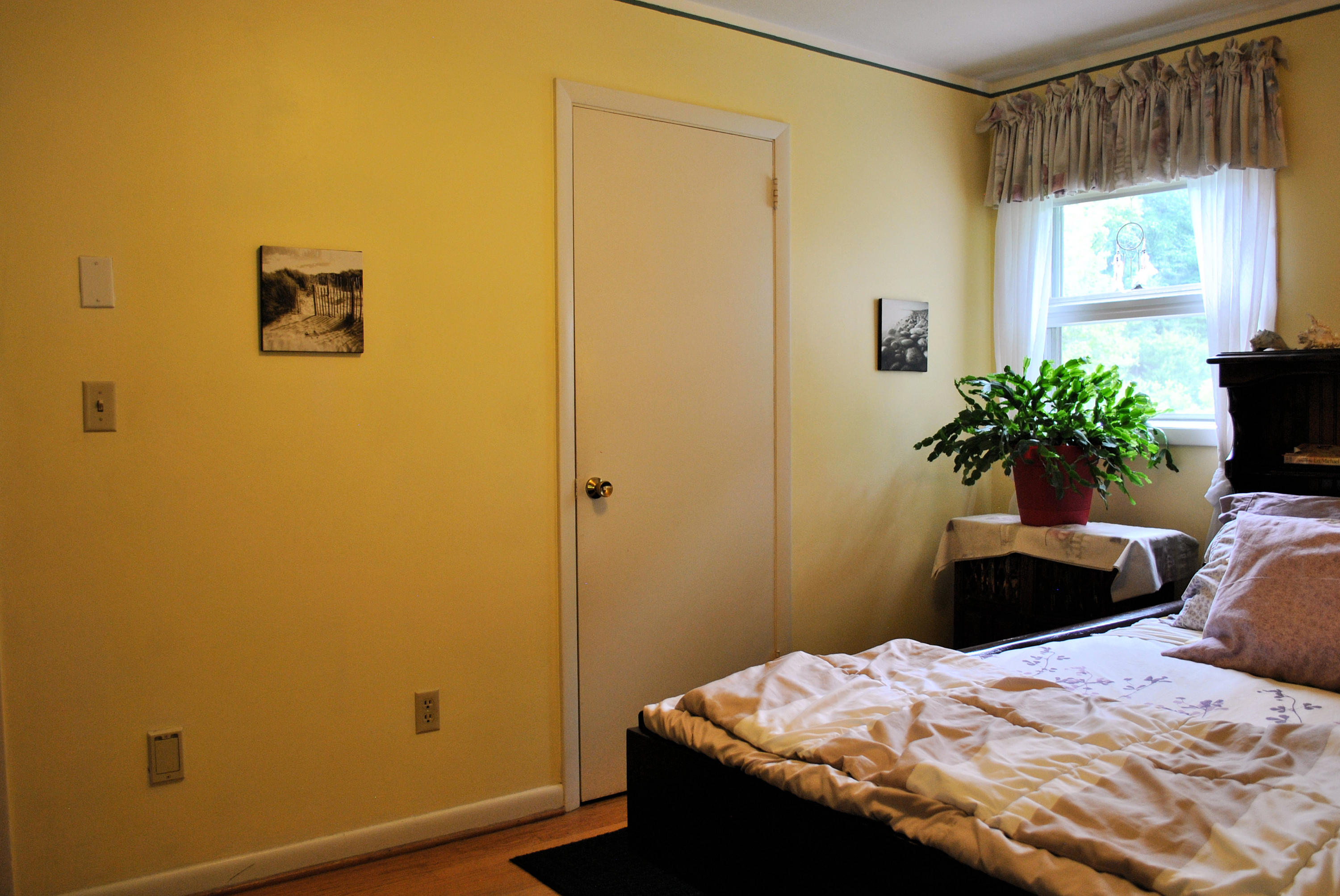 219 Berryhill Road Northwest Riner, VA 24149 - Photo 19 of 54 a bedroom with a bed and a potted plant