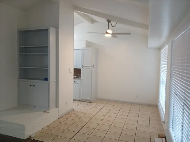 an empty room with closet