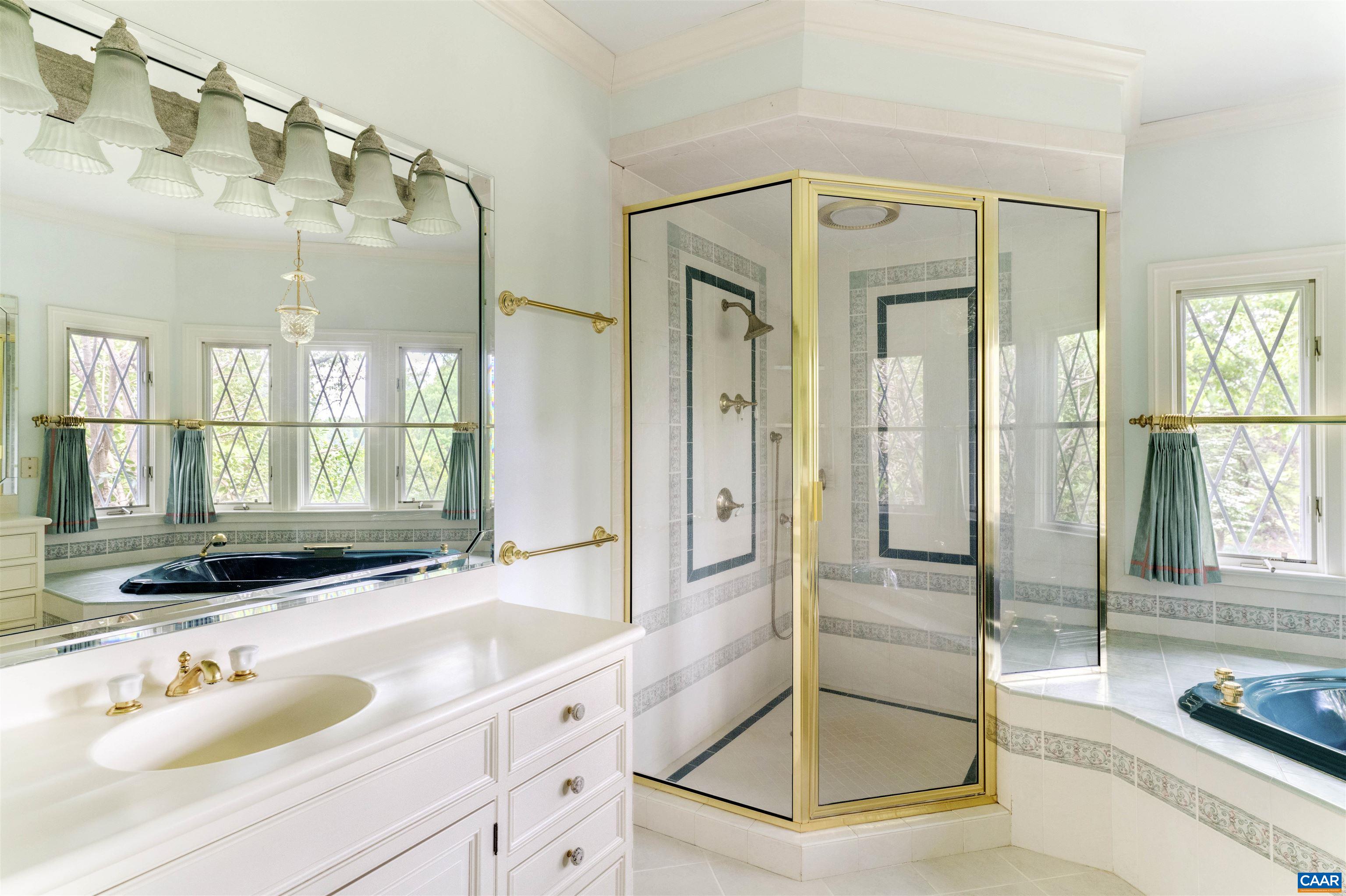 2121 Garth Road Charlottesville, VA 22901 - Photo 28 of 75 a bathroom with a tub sink and mirror