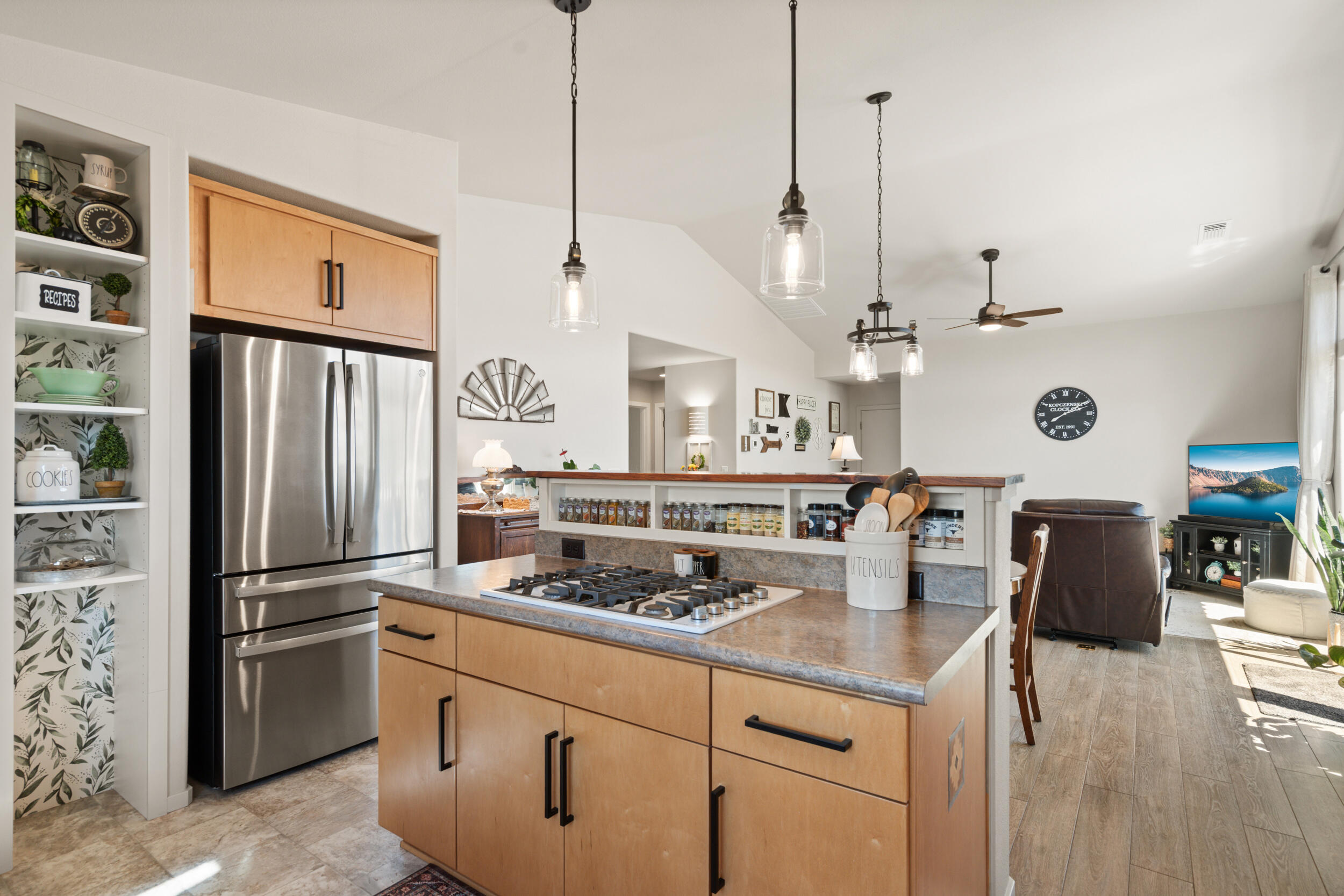 1008 Azure Way Eagle Point, OR 97524 - Photo 16 of 59 a kitchen with stainless steel appliances granite countertop a refrigerator a sink and a stove